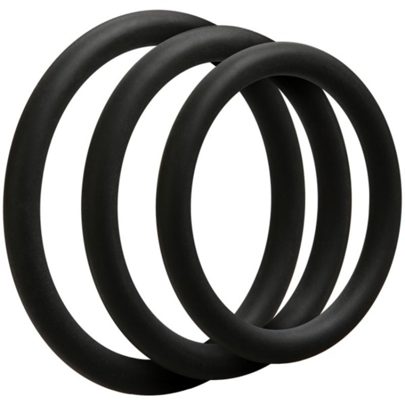 Doc Johnson - OptiMALE Set de 3 Anneaux Pénien Fins - Noir