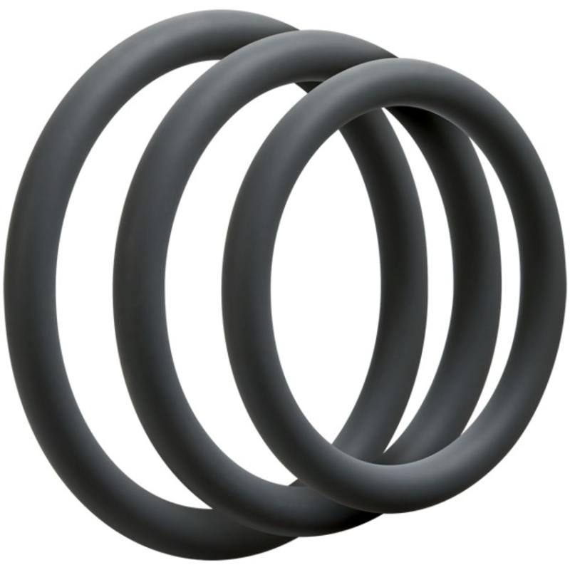 Doc Johnson - OptiMALE 3 C-Ring Set Fin - Gris