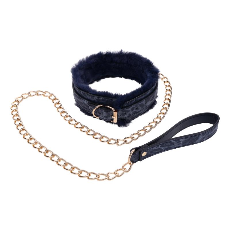 - Collier et Laisse en Fourrure Cougar - Noir 6