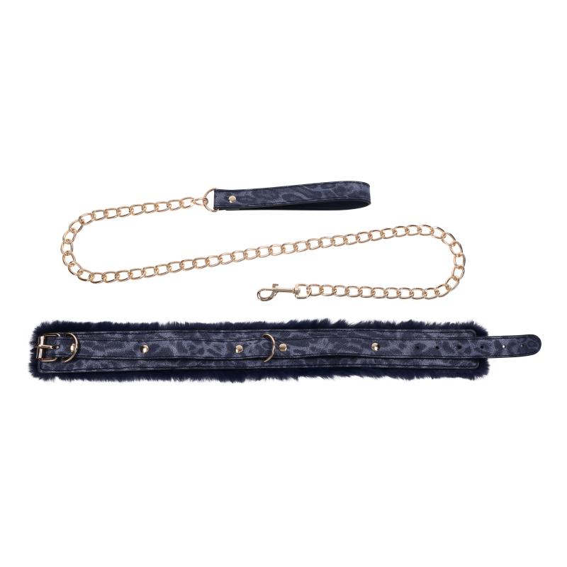 - Collier et Laisse en Fourrure Cougar - Noir 8