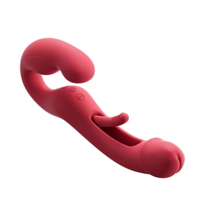 HoneyPlayBox  App-Gestuurde Strapless Koppel Vibrator - Rood