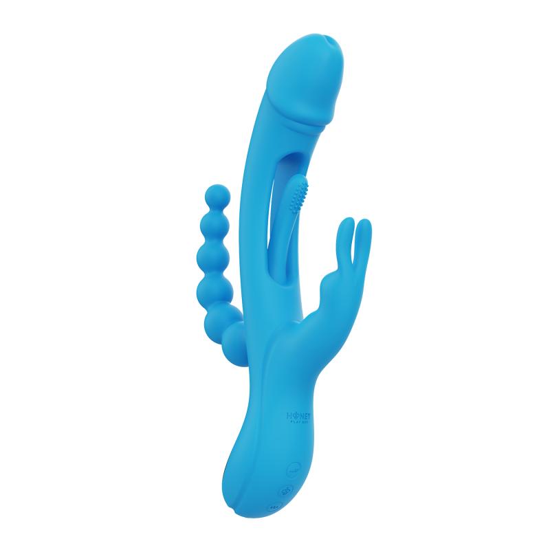 HoneyPlayBox - Trilux Kinky Finger Vibromasseur Rabbit - Bleu