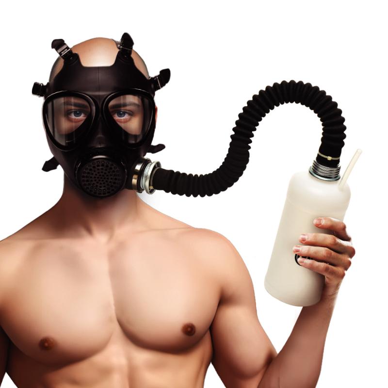 - Masque à Gaz Inhalateur avec Bouteille - Noir et Blanc 2