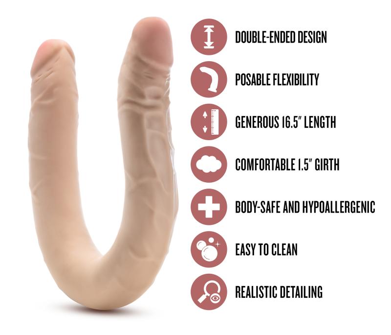 Dr. Skin – Plus Double Dildo Flexible 35,5 cm – Beige 2