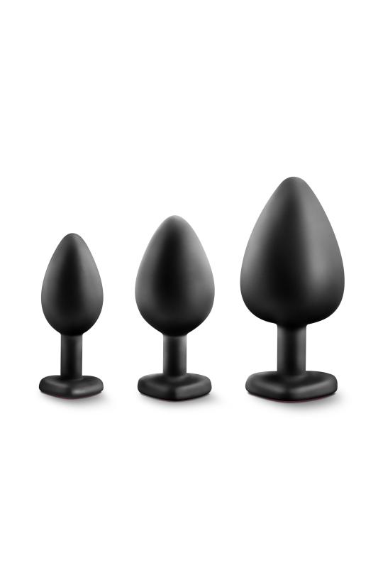 - Kit d’Entraînement Luxe Bling Plugs Noir avec Pierres Rouges 2