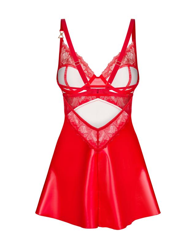 Thumbnail - Obsessive - Aliosa Chemise & String - Rot