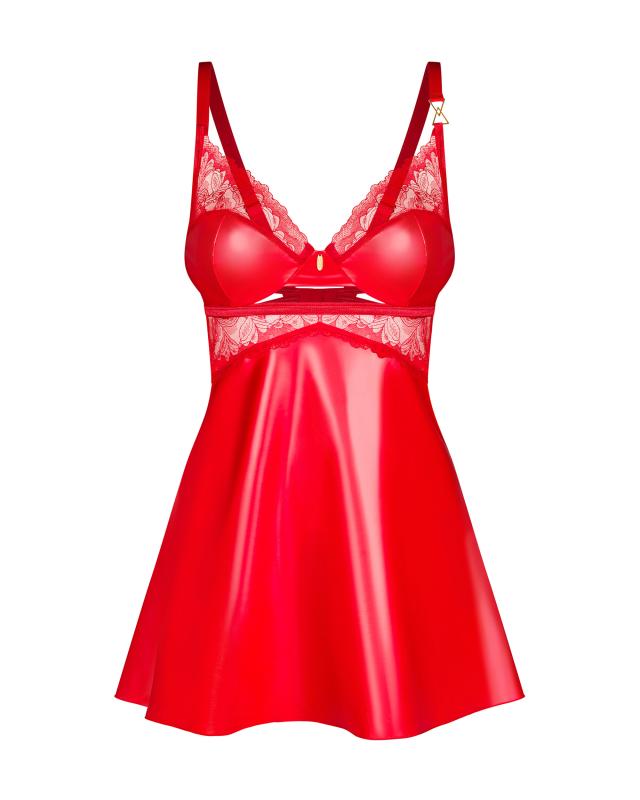 Thumbnail - Obsessive - Aliosa Chemise & String - Rot