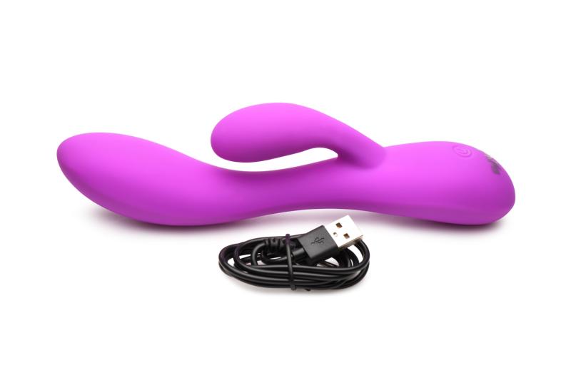 XR Brands BANG! - Flexibele Rabbit Vibrator Duo Stimulatie - Paars