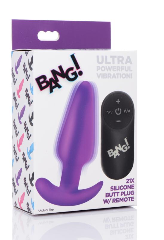 BANG! - Plug Anal Vibrant avec Télécommande - Violet 6