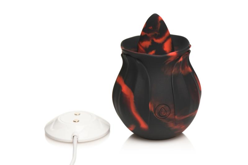 BLOOMGASM - Black Kiss Vibrateur Rose Rimming - Rouge/Noir 4