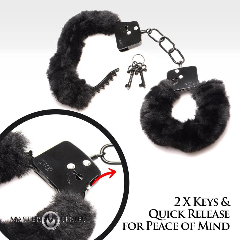 - Cuffed In Fur Menottes - Noir 4