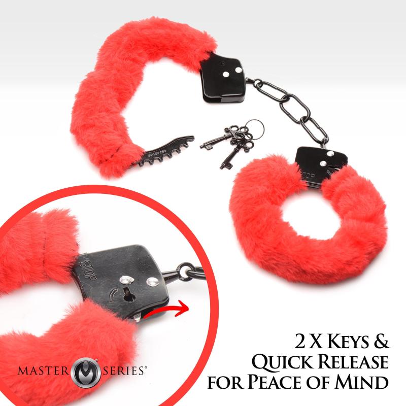 - Cuffed in Fur Menottes - Rouge 4