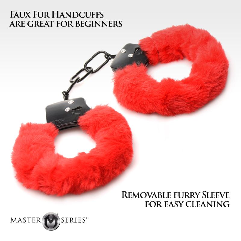 - Cuffed in Fur Menottes - Rouge 5