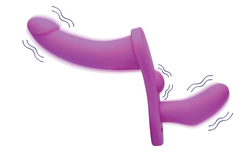 - Double Dildo Vibrant avec Harnais - Violet 5