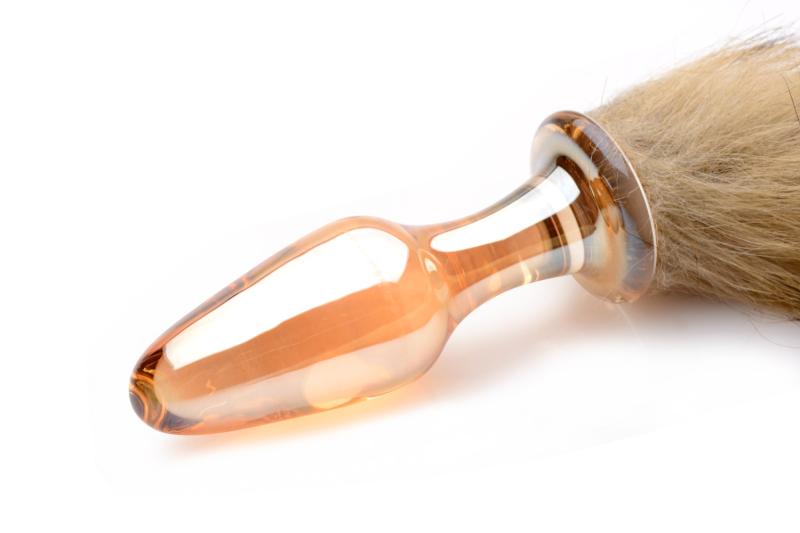 Thumbnail - TAILZ - Glas-Analplug mit Fuchsschwanz - Orange mit Kunstfell