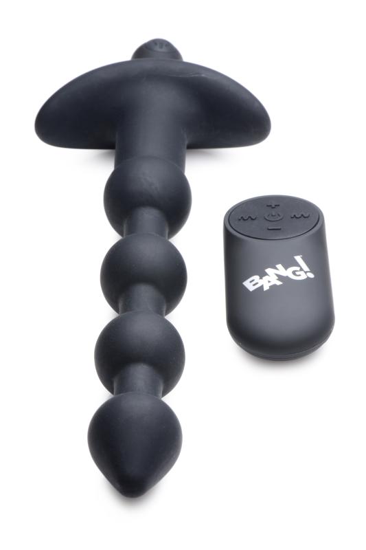 BANG! - 28X Boules Anales Vibrantes en Silicone avec Télécommande - Noir 4