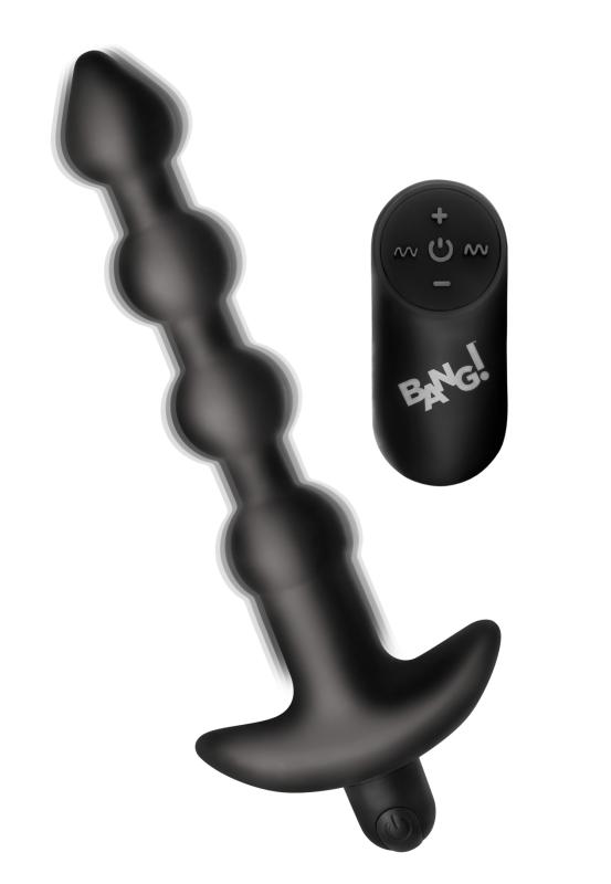 BANG! - 28X Boules Anales Vibrantes en Silicone avec Télécommande - Noir 6
