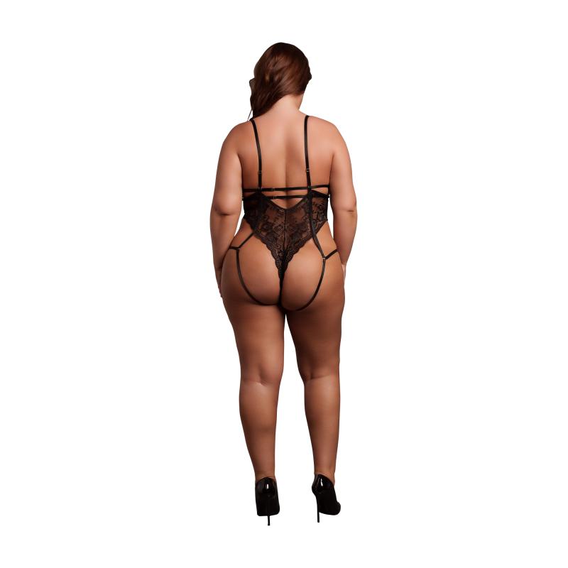 Thumbnail - Le Désir – Spitzen-Body mit offenen Cups und Bügeln – Schwarz