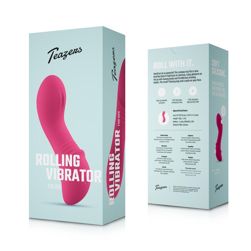 – Mini Vibromasseur Rolling – Rose Framboise 4