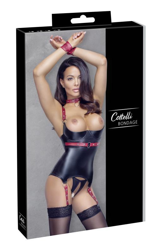 – Ensemble Ouvert avec Guêpière et String – Noir 6