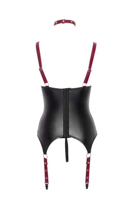 – Ensemble Ouvert avec Guêpière et String – Noir 5