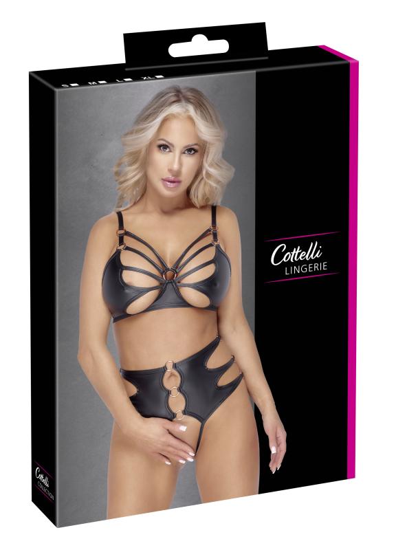 Cottelli LINGERIE – Soft Bra & String Ouvert Set – Noir 7