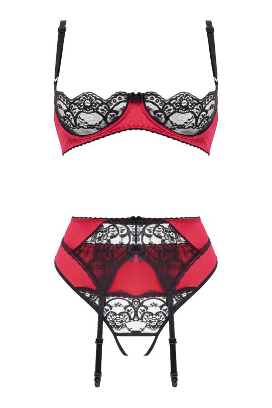 Thumbnail - Christine - 3-teiliges Set Offener BH & Schrittfreier Slip Gush