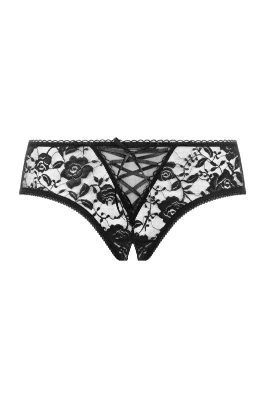 Thumbnail - Christine - Schrittfreier Strap-String aus Spitze - Schwarz