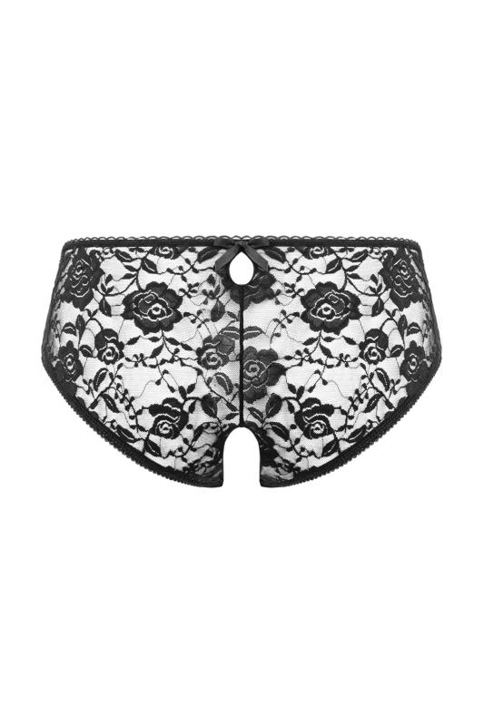 - String Ouvert à Brides en Dentelle - Noir 5