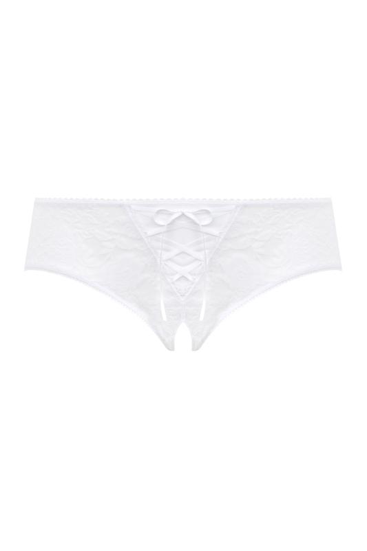 Thumbnail - Christine - Schrittfreier Strap-String aus Spitze - Weiß