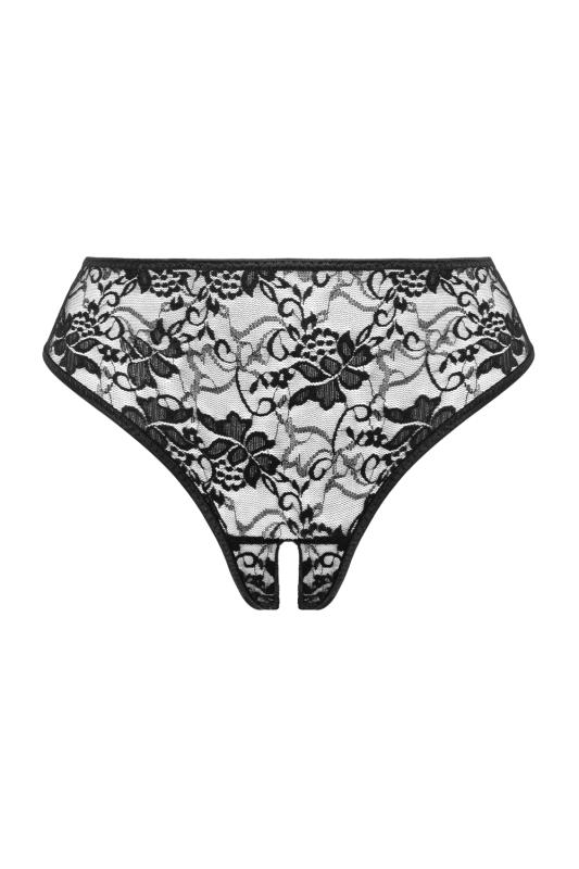 Thumbnail - Christine - Sexy Lace Crotchless Panty - Schwarz