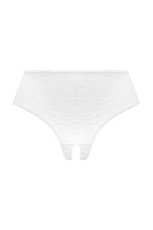 - Sexy Lace Crotchless Panty - Blanc 5