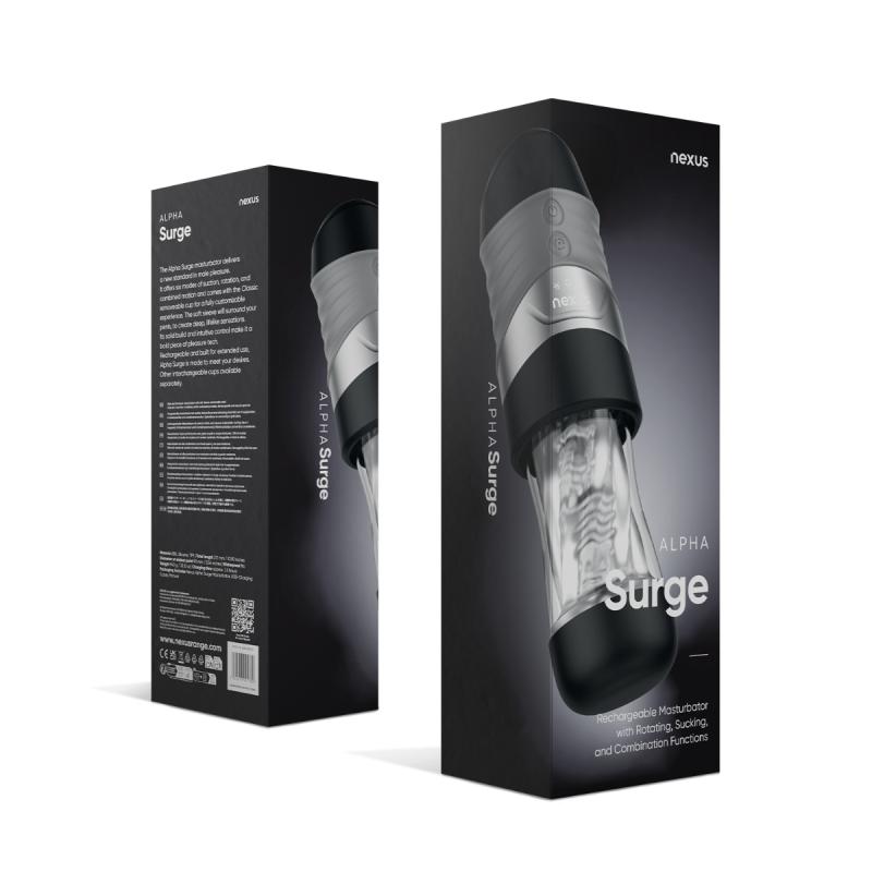 – Alpha Surge Masturbateur avec Rotation et Aspiration – Noir 2