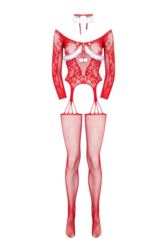 - Jingle Belle Open Crotch Bodystocking 4