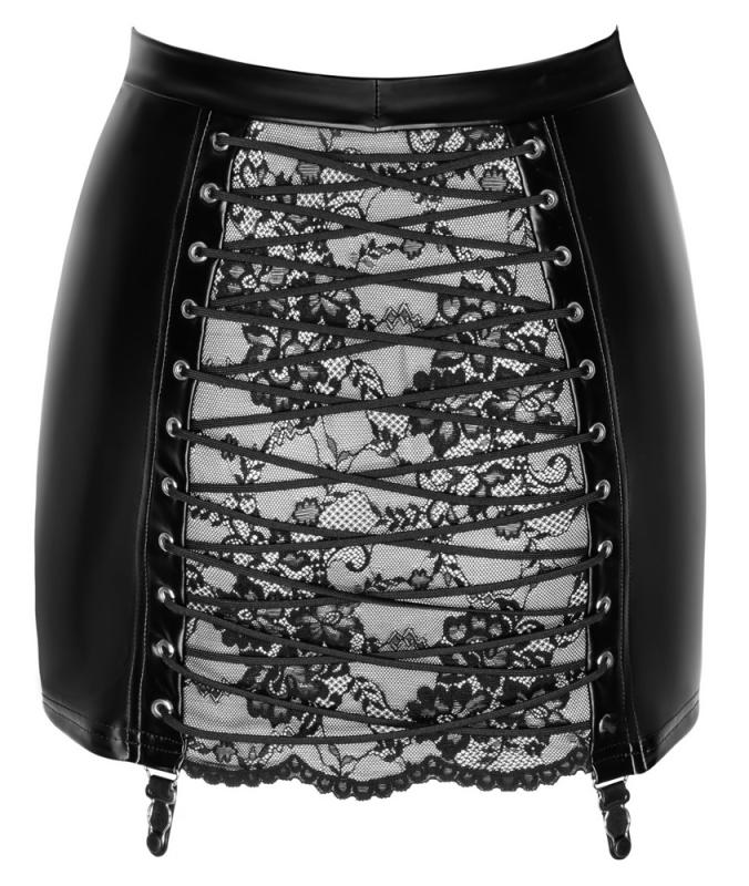 – Mini-jupe Powerwetlook & Dentelle – Noir 5