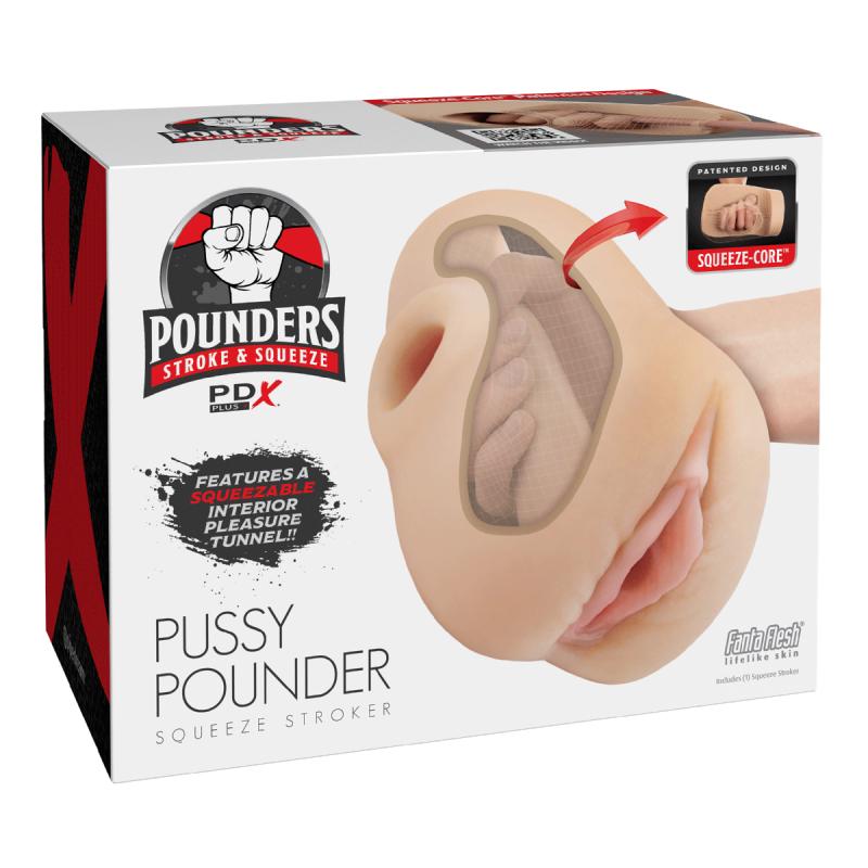 - PDX Plus Pussy Pounder Squeeze Stroker - Beige 3