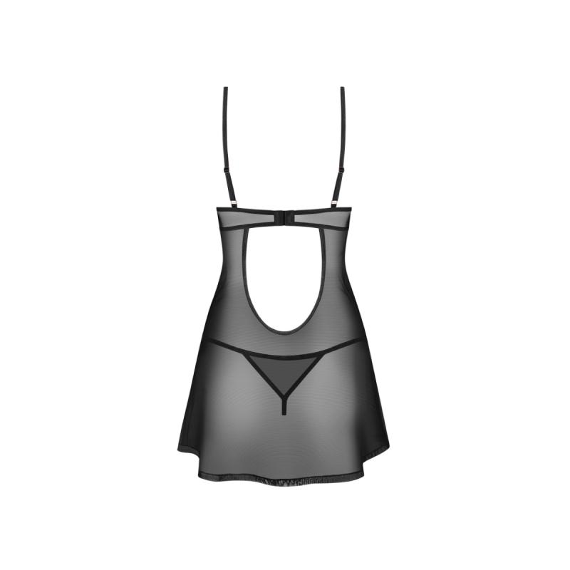 – Euridia Chemise & Tanga – Noir 4