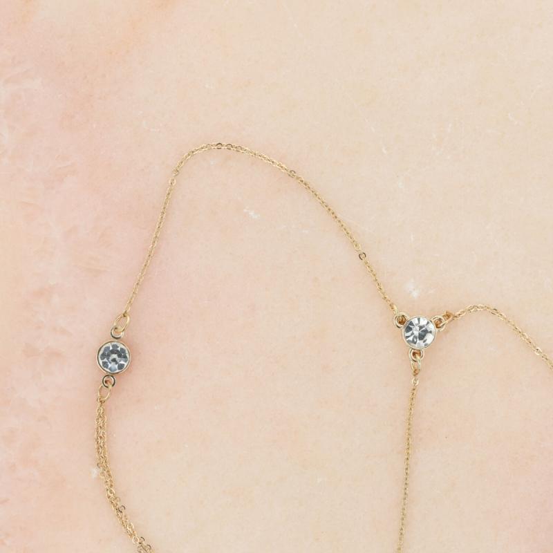 - Twin Crystal Anklet - Transparent 5