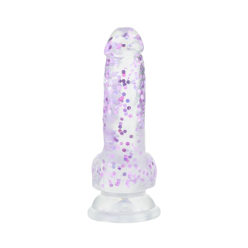 EasyToys Dildo - Glitter Purple - 15 cm 2