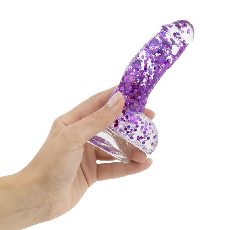 EasyToys Dildo - Glitter Purple - 15 cm 2