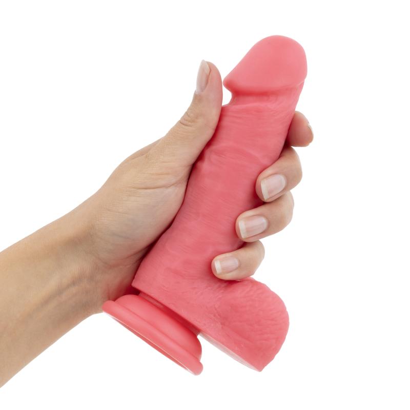EasyToys Dildo - With Balls Coral Pink - 17,5 cm 2