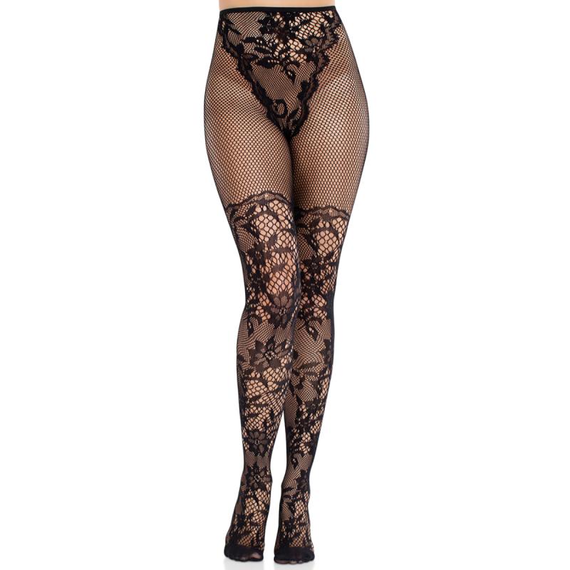 - Collant Dahlia Dentelle Résille - Noir 5