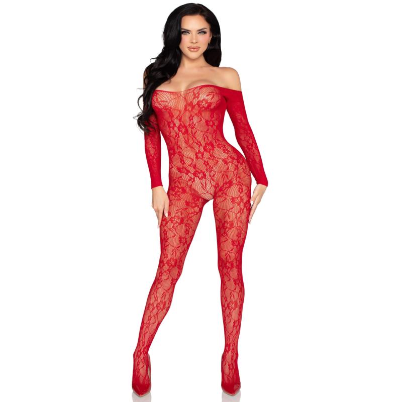 Leg Avenue – Spitzen Bodystocking – Rot