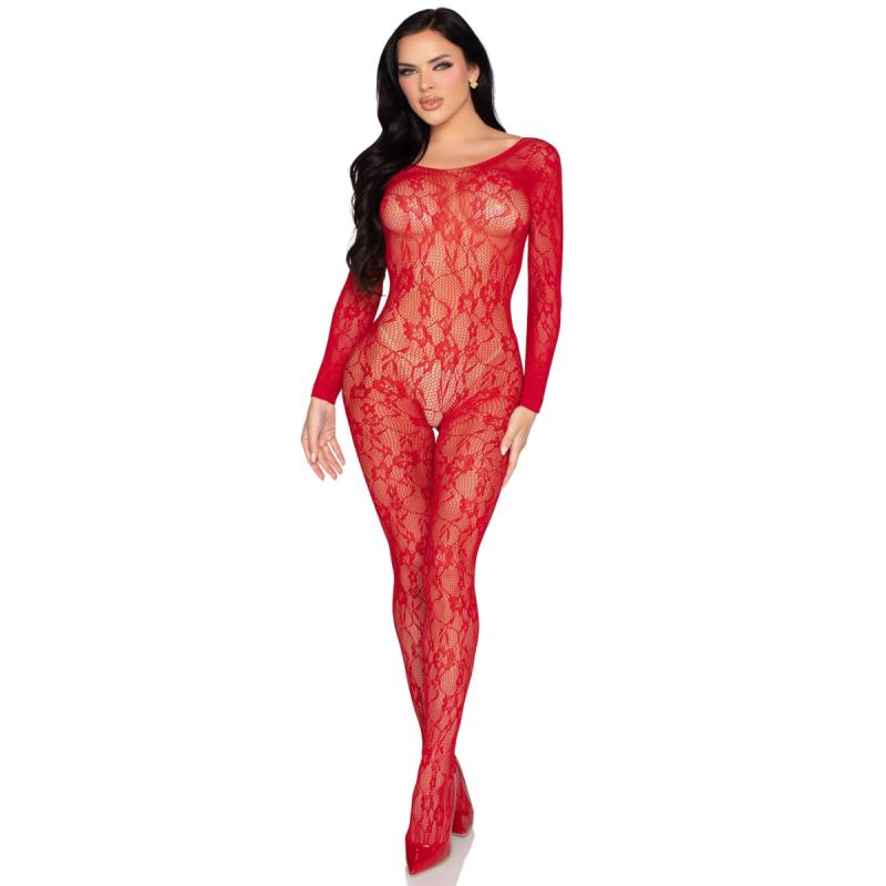 - Bodystocking Dentelle - Rouge 3