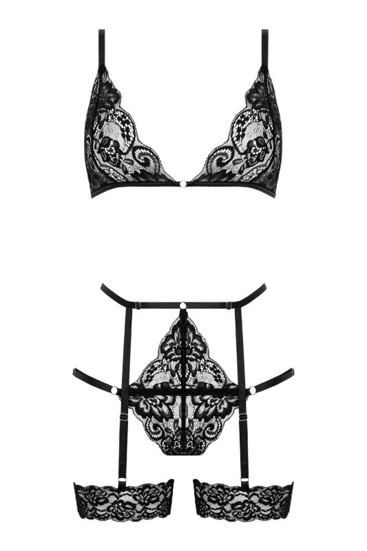 - Ensemble dentelle avec porte-jarretelles et harnais de jambe 4