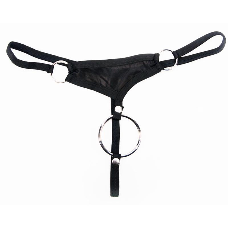 - String avec Anneau Pénien Amovible - Noir 5