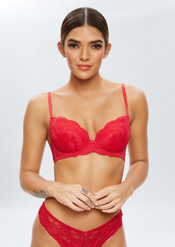 Image of Push-up-BH Sexy Lace Planet - Rot