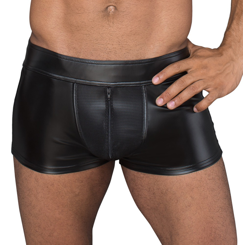 Wetlook Boxer Met Ritsen