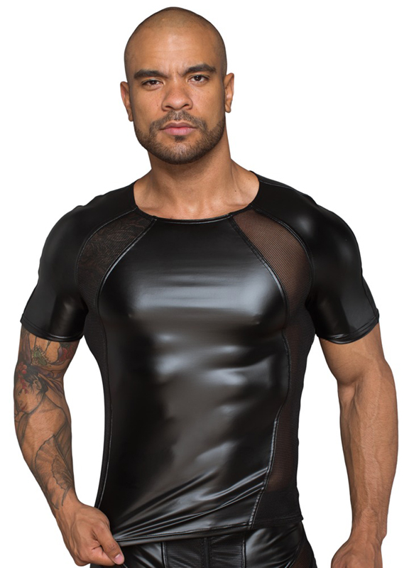 Wetlook Shirt Met Netstof Gedeeltes