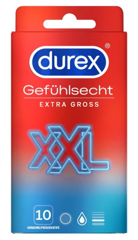 Image of Durex Gefühlsecht XXL Extra Gross - 10 Kondome